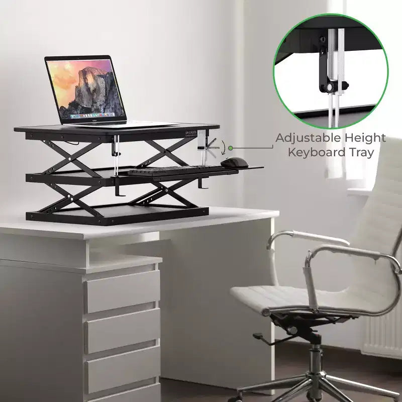 Tall Adjustable Standing Desk Riser Black - Uncaged Ergonomics