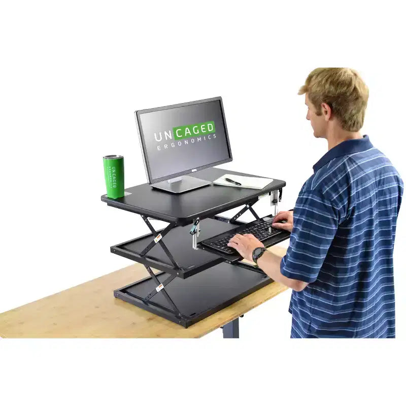 Tall Adjustable Standing Desk Riser Black - Uncaged Ergonomics