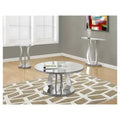 Round Accent Table with Mirror - Silver - EveryRoom: Contemporary Style, MDF Frame, Mirrored Top, 24" Height