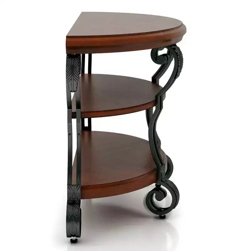Telmin Traditional Sofa Table Brown Cherry - HOMES: Inside + Out: Entryway Half Moon with Open Shelf