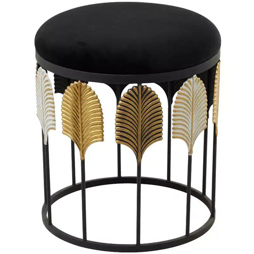 Contemporary Metal Accent Table Dark Black - Olivia & May: No Assembly, Indoor Use, Round Shape, Wood Top
