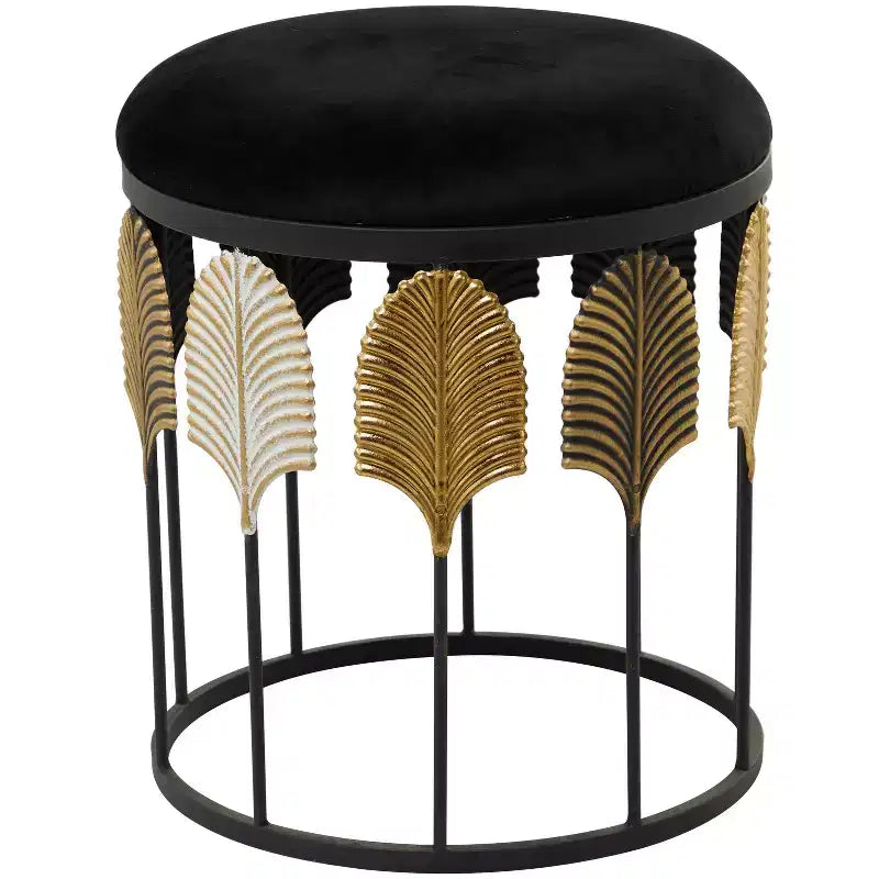Contemporary Metal Accent Table Dark Black - Olivia & May: No Assembly, Indoor Use, Round Shape, Wood Top