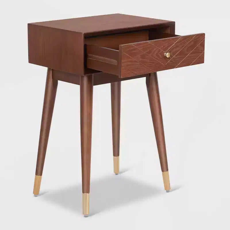 Sutton Mid-Century Modern Side Table Walnut Brown - Adore Decor