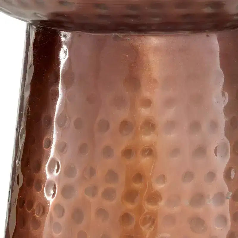 Hammered Metal Drum End Table Bronze - Olivia & May: Vintage Style, No Assembly, Metal Side Table