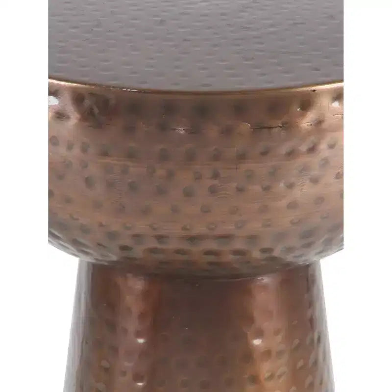 Hammered Metal Drum End Table Bronze - Olivia & May: Vintage Style, No Assembly, Metal Side Table