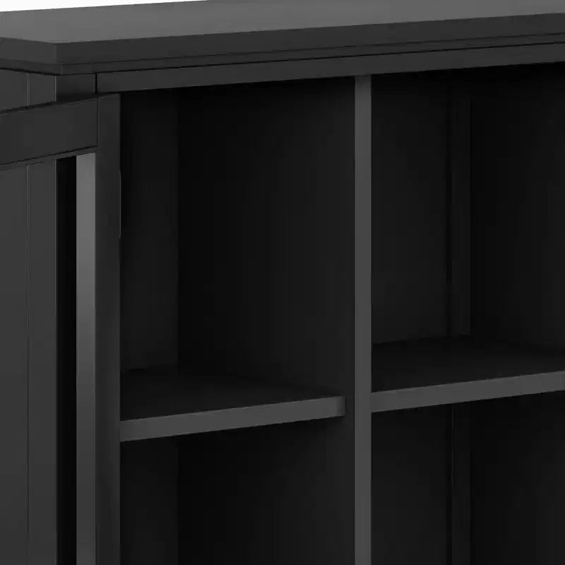 30" Essex Low Storage Cabinet Black - WyndenHall: Modern Style, Adjustable Shelves, Glass Doors