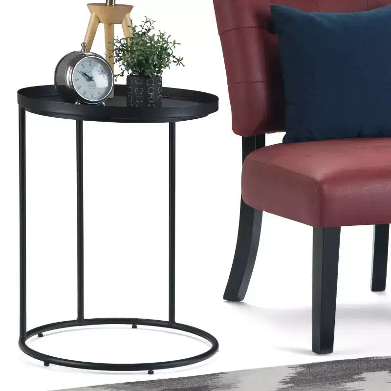 18" Lipton Metal Side Table Black - WyndenHall