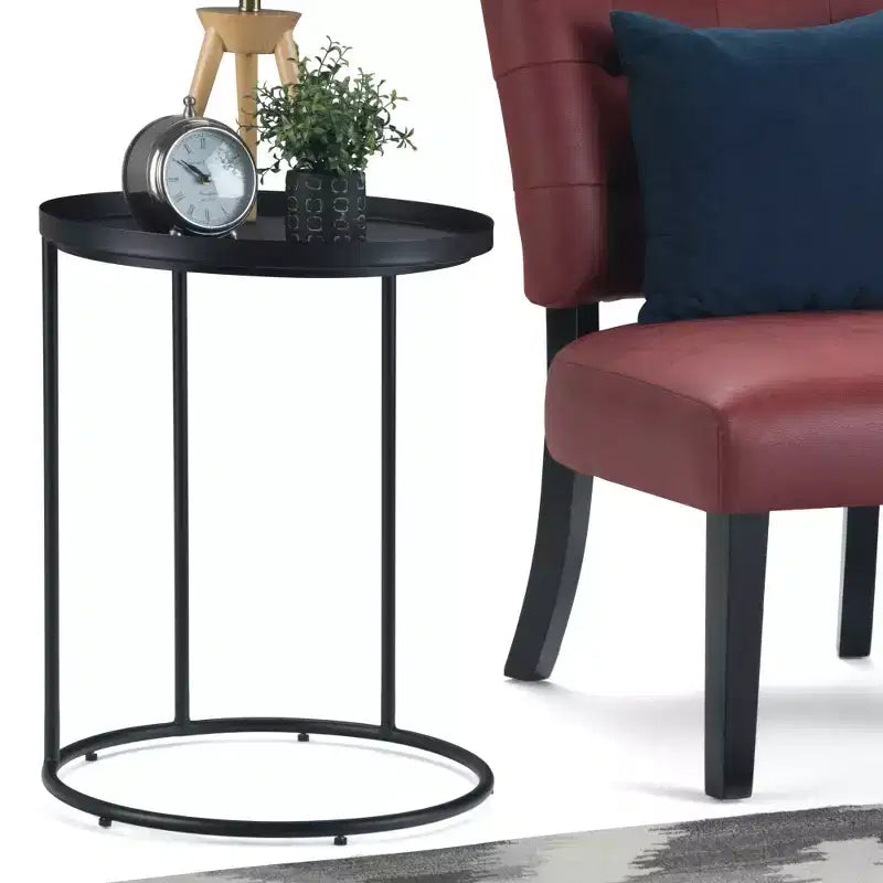 18" Lipton Metal Side Table Black - WyndenHall