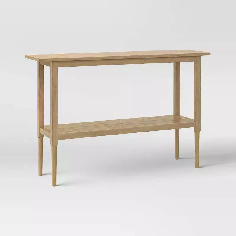 Gretna Narrow Console Table Natural - Threshold™: Solid Wood, Rustic Sofa Table with Shelf