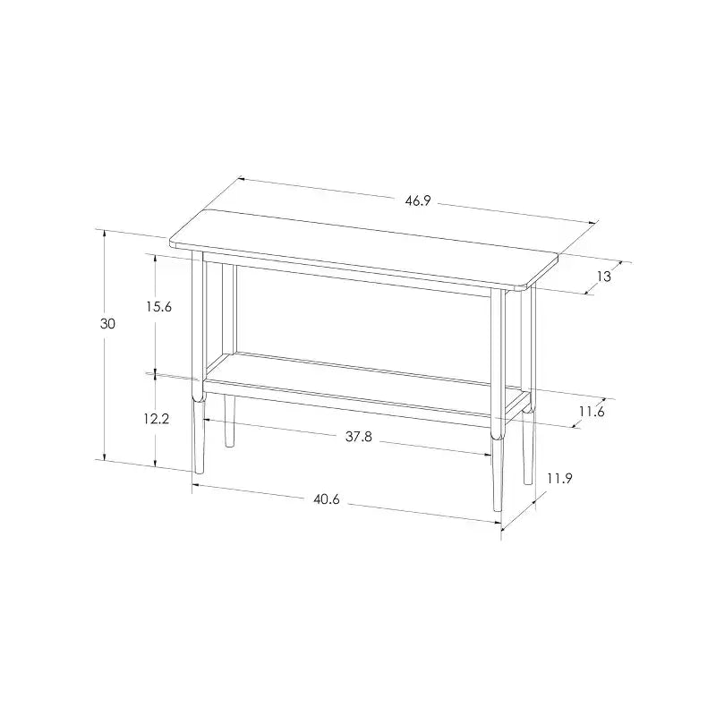 Gretna Narrow Console Table Natural - Threshold™: Solid Wood, Rustic Sofa Table with Shelf