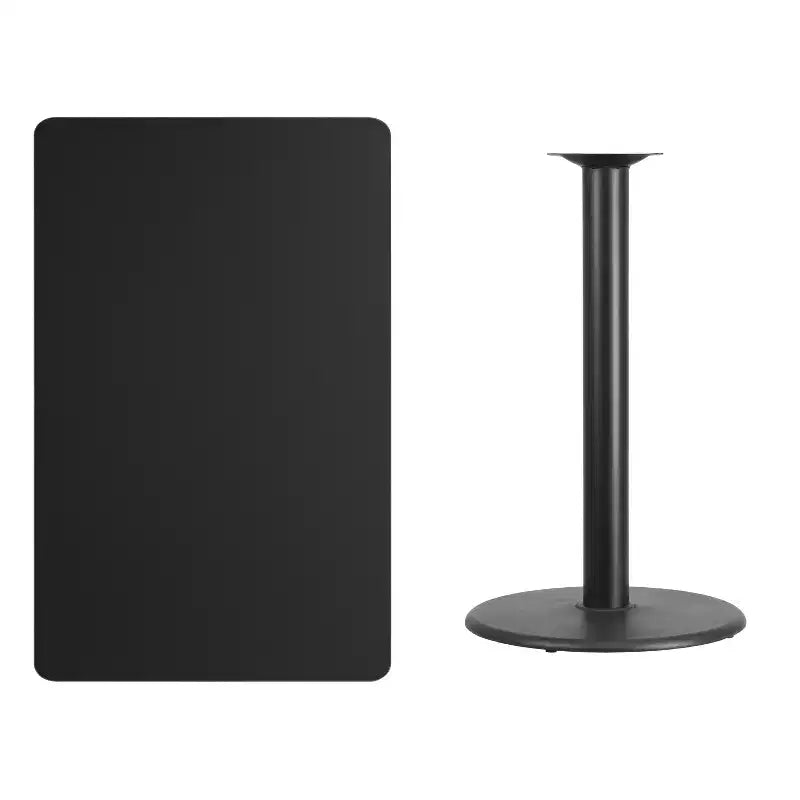 Flash Furniture 30'' x 48'' Rectangular Laminate Table Top with 24'' Round Bar Height Table Base