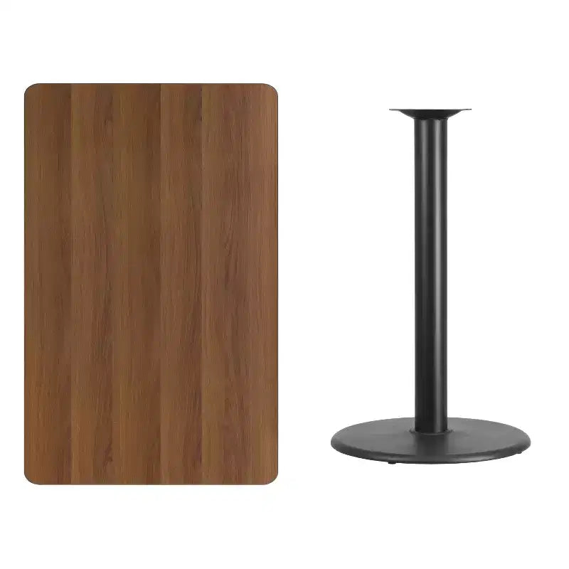 Flash Furniture 30'' x 48'' Rectangular Laminate Table Top with 24'' Round Bar Height Table Base
