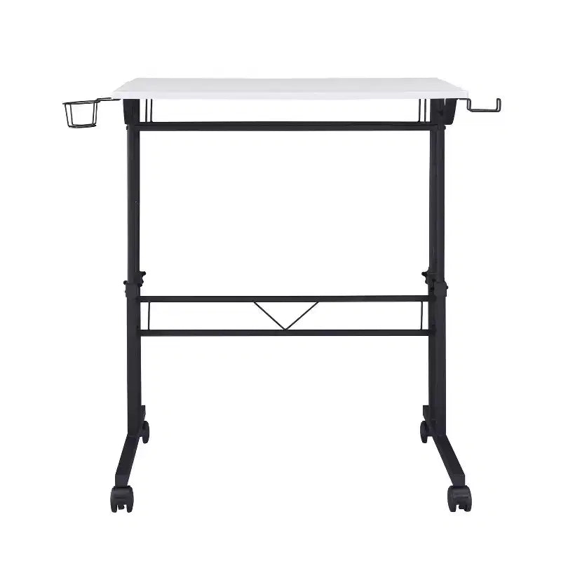 Rolling Writing Desk with Height Adjustable Desktop and Moveable Shelf - Techni Mobili