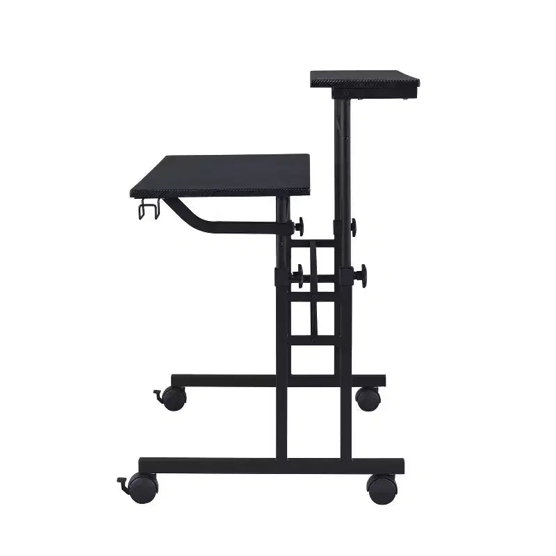 Rolling Writing Desk with Height Adjustable Desktop and Moveable Shelf - Techni Mobili