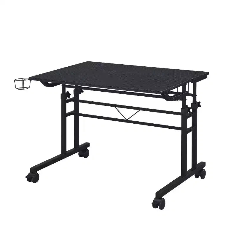 Rolling Writing Desk with Height Adjustable Desktop and Moveable Shelf - Techni Mobili