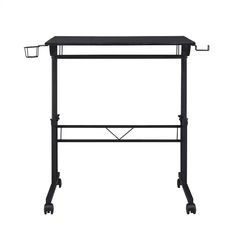 Rolling Writing Desk with Height Adjustable Desktop and Moveable Shelf - Techni Mobili