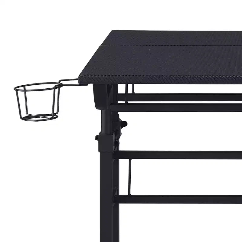 Rolling Writing Desk with Height Adjustable Desktop and Moveable Shelf - Techni Mobili