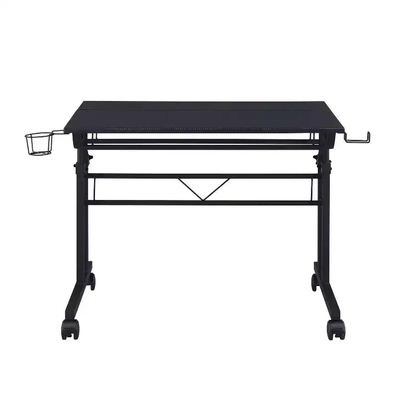 Rolling Writing Desk with Height Adjustable Desktop and Moveable Shelf - Techni Mobili