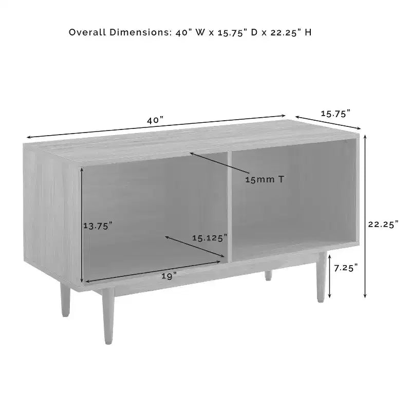 Medium Liam Record Storage Console Cabinet - Crosley