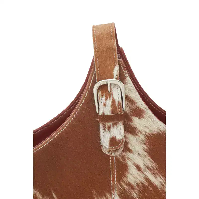 14 x 16 Traditional Leather Magazine Holder with Belt Strap Handle - Olivia & May
