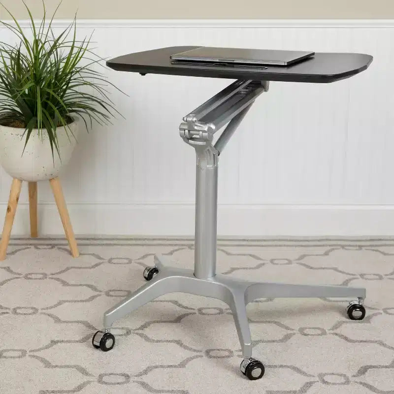 Flash Furniture Mobile Sit-Down, Stand-Up Ergonomic Computer Desk - Standing Desk