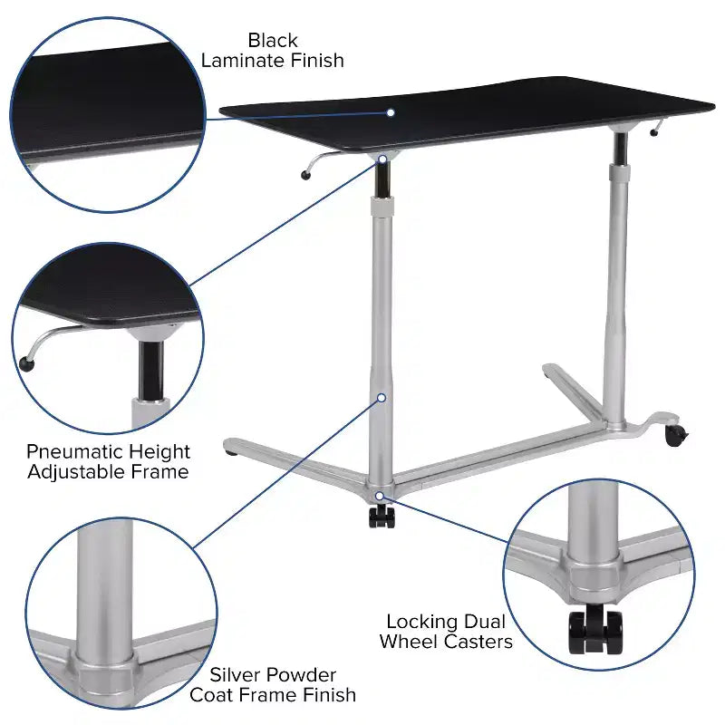 Emma and Oliver Sit-Down, Stand-Up Ergonomic Computer Desk - Standing Desk