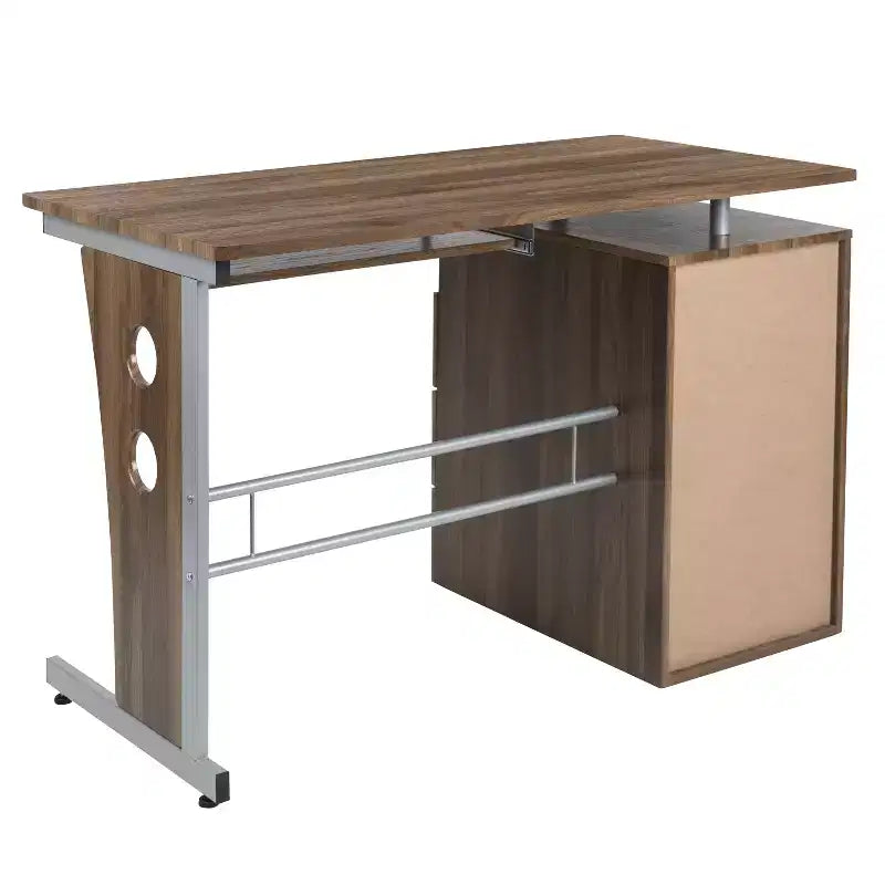 Emma and Oliver Desk with Three Drawer Single Pedestal and Pull-Out Keyboard Tray