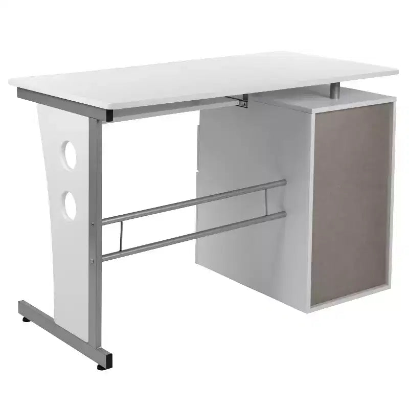 Emma and Oliver Desk with Three Drawer Single Pedestal and Pull-Out Keyboard Tray