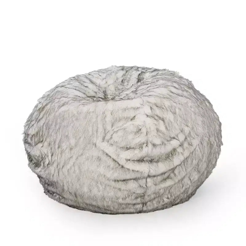 52 Schley Modern Glam Short Faux Fur Bean Bag - Christopher Knight Home