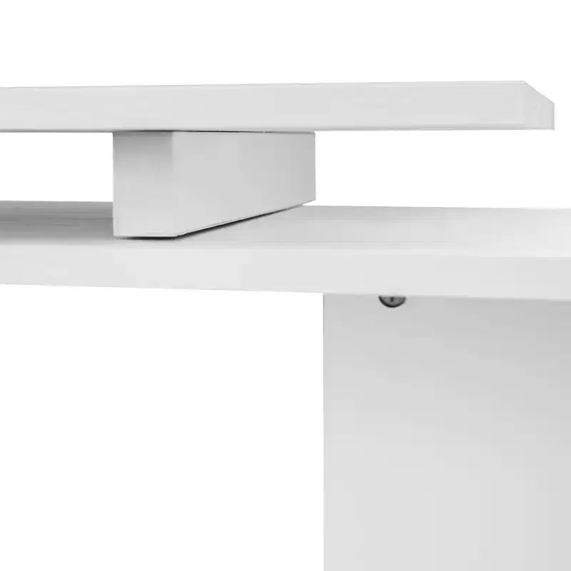 HOMCOM 55 360 Rotating Corner Computer Desk Modern L-Shaped Home Office Workstation with 3-Tier Storage Shelves, Bookshelf
