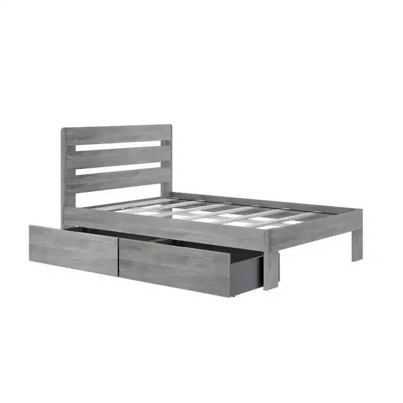 Max & Lily Full Bed Frame with Storage Drawers, Solid Wood Platform Bed for Kids