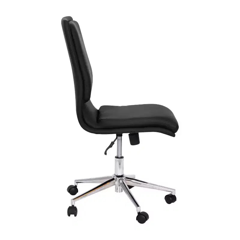 Merrick Lane Mid-Back Armless Home Office Chair with Height Adjustable Swivel Seat and Five Star Chrome Base
