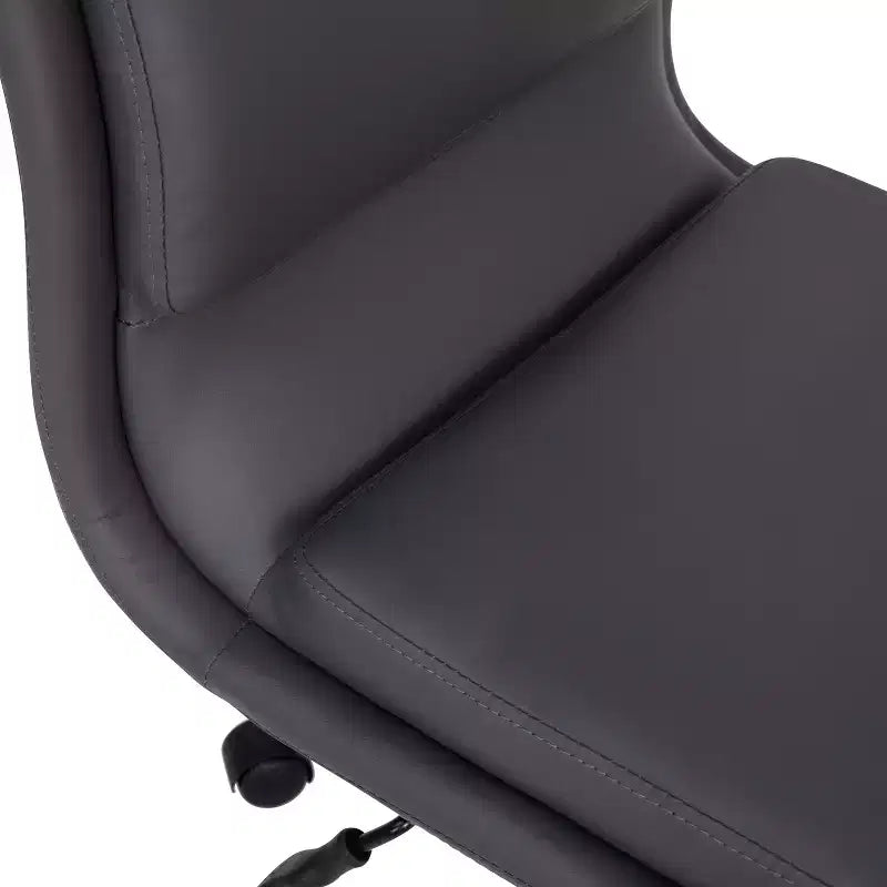 Merrick Lane Mid-Back Armless Home Office Chair with Height Adjustable Swivel Seat and Five Star Chrome Base