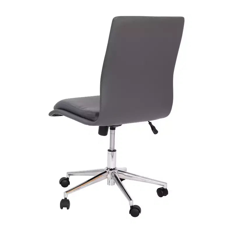 Merrick Lane Mid-Back Armless Home Office Chair with Height Adjustable Swivel Seat and Five Star Chrome Base