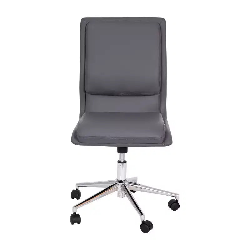 Merrick Lane Mid-Back Armless Home Office Chair with Height Adjustable Swivel Seat and Five Star Chrome Base