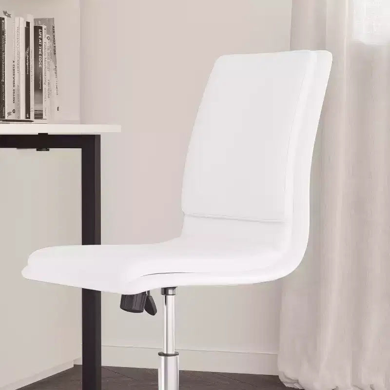 Merrick Lane Mid-Back Armless Home Office Chair with Height Adjustable Swivel Seat and Five Star Chrome Base
