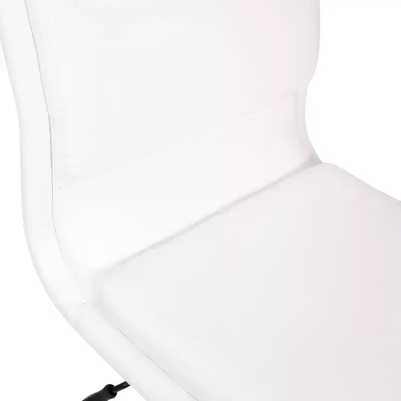 Merrick Lane Mid-Back Armless Home Office Chair with Height Adjustable Swivel Seat and Five Star Chrome Base