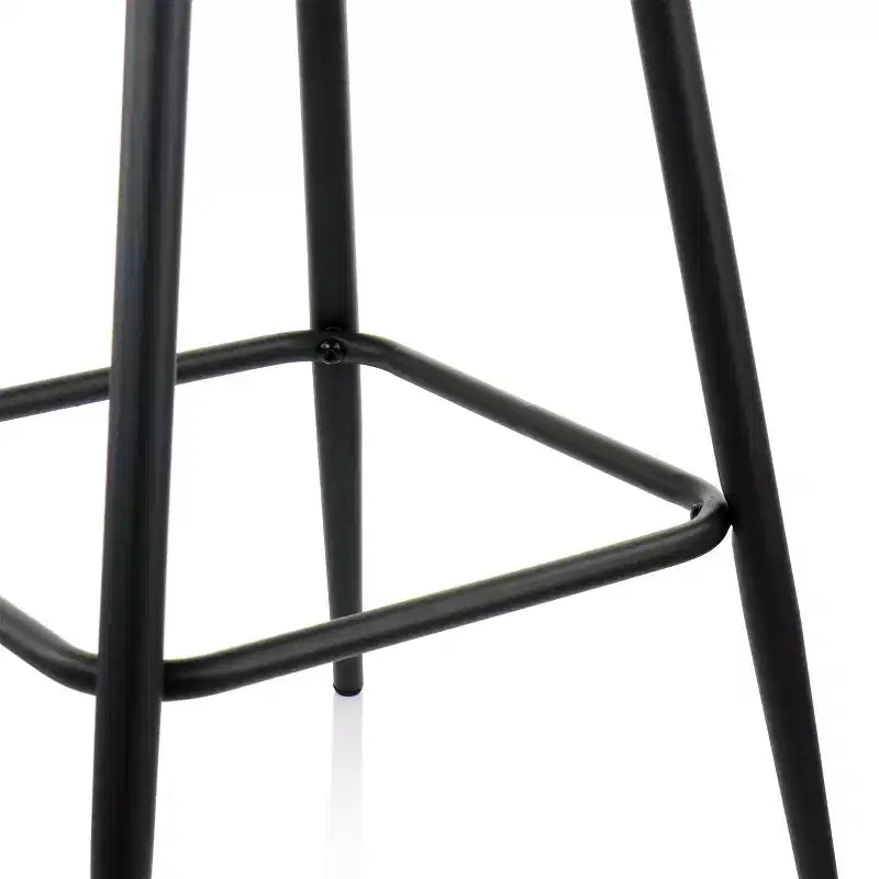 Elama 2 Piece Faux Leather Bar Chair in Green with Metal Legs
