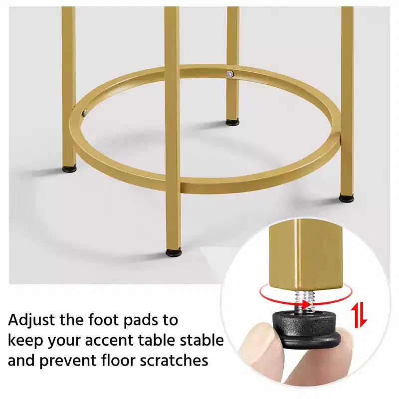 Yaheetech Round Accent Table with Glass Top and Metal Frame for Living Room