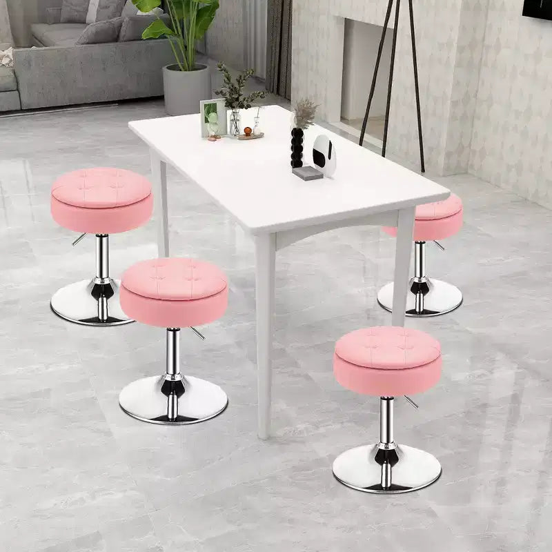 Costway Vanity Stool Adjustable360 Swivel Storage Makeup Chair w/ Removable Tray White\Black\Pink
