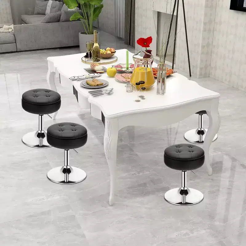 Costway Vanity Stool Adjustable360 Swivel Storage Makeup Chair w/ Removable Tray White\Black\Pink