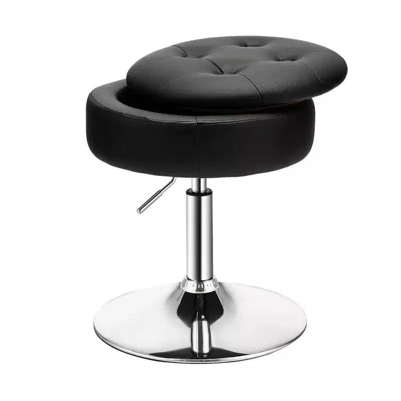 Costway Vanity Stool Adjustable360 Swivel Storage Makeup Chair w/ Removable Tray White\Black\Pink