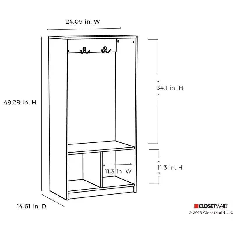 ClosetMaid 2 Cube 3-Hook Storage Organizer in White Finish - ClosetMaid