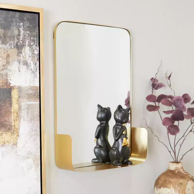 Metal 1 Shelf Wall Mirror - CosmoLiving by Cosmopolitan