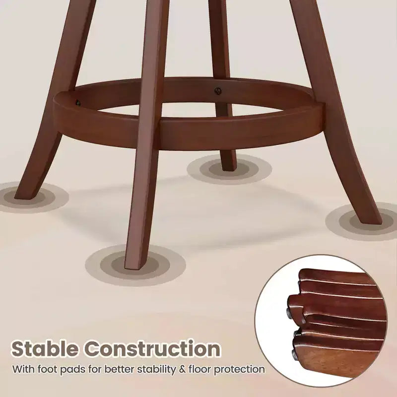 Costway Set of 2 Bar Stools Swivel Counter Height Chairs with Footrest for Kitchen